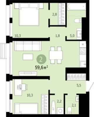 Планировки квартир в 5 доме в ЖК Южные кварталы в Екатеринбурге
