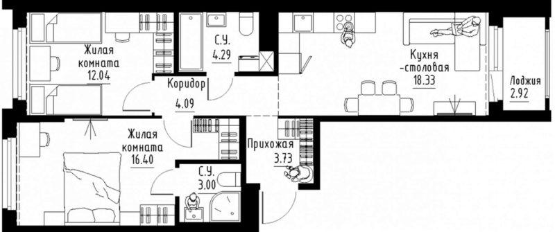 Планировки квартир в ЖК Лицейский квартал 5.2 - Солнечный от Эталон