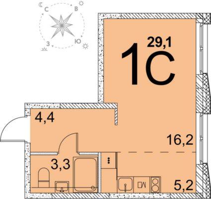 Планировки квартир в Секции 4.11.2 в ЖК Первый Академ в Екатеринбурге