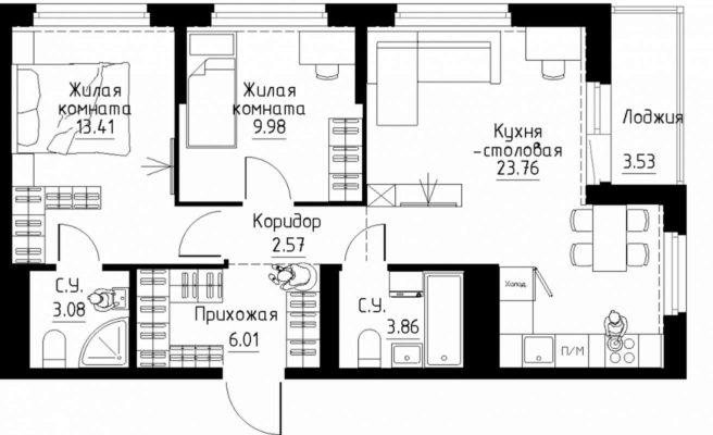 Планировки квартир в ЖК Лицейский квартал 5.1 - Солнечный от Эталон