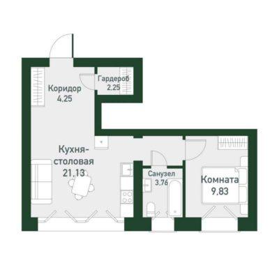 Планировки квартир Дом 1.3А/Б в ЖК «Твоя Привилегия» в Екатеринбурге