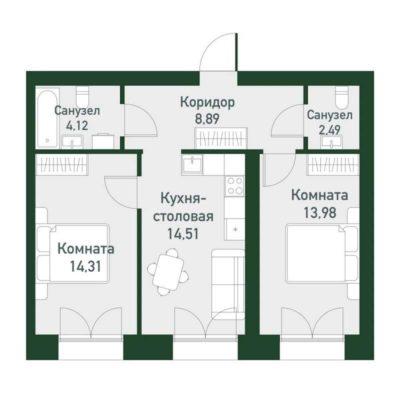 Планировки квартир Дом 1.4А/Б в ЖК «Твоя Привилегия» в Екатеринбурге