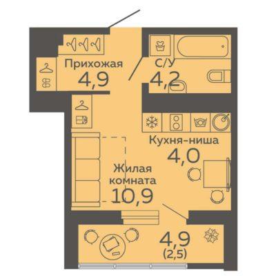 Планировки квартир Дом 3 в Новокольцовском в Екатеринбурге