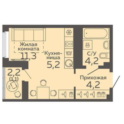 Планировки квартир Дом 3 в Новокольцовском в Екатеринбурге
