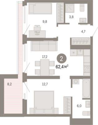 Планировки квартир в Доме 4 в ЖК Шишимская горка в Екатеринбурге