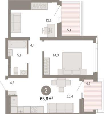 Планировки квартир в Доме 4 в ЖК Шишимская горка в Екатеринбурге
