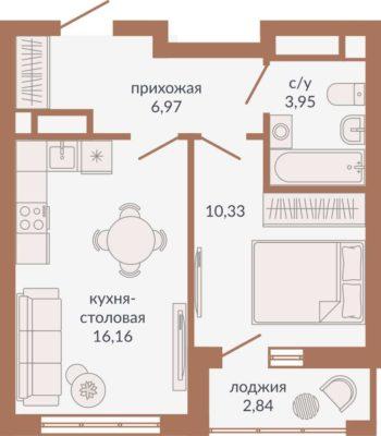 Планировки квартир в Секции 1А в ЖК Видный в Екатеринбурге