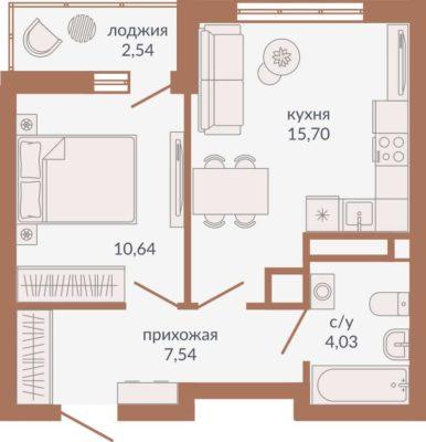 Планировки квартир в Секции 1Б в ЖК Видный в Екатеринбурге
