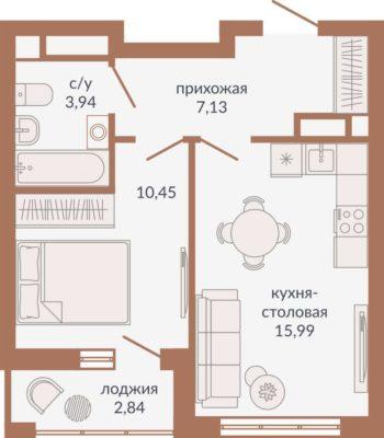 Планировки квартир в Секции 1А в ЖК Видный в Екатеринбурге