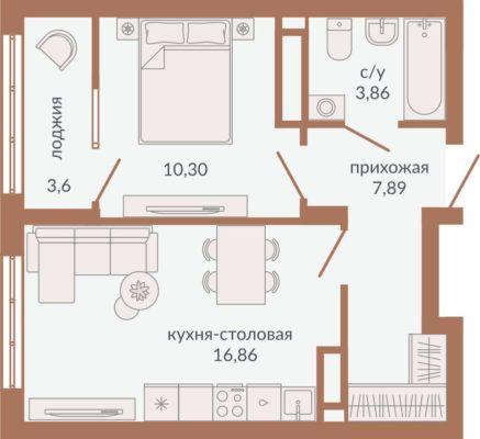 Планировки квартир в Секции 1В в ЖК Видный в Екатеринбурге