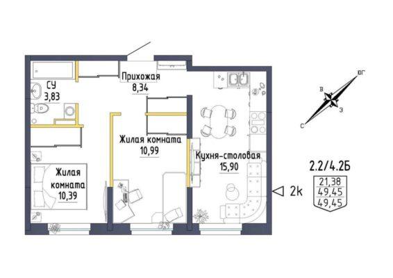 Планировки квартир - Дом 11, очередь 2 в ЖК Зеленая горка в Екатеринбурге