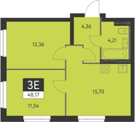 Планировки квартир - Секция 17.8 в ЖК Спутник-1 в Екатеринбурге