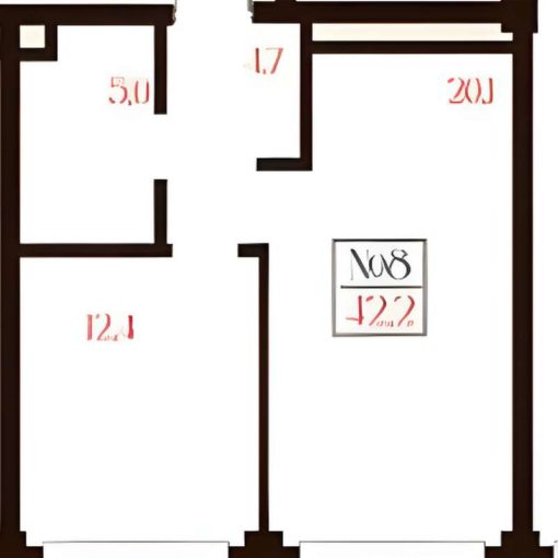 Дом 1 - Планировка однокомнатной квартиры в ЖК Банников дом в Екатеринбурге