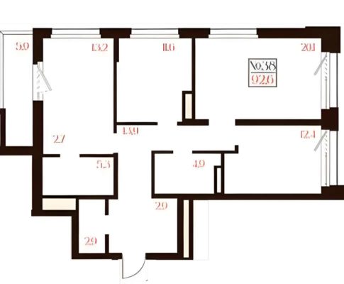 Дом 1 - Планировка трехкомнатной квартиры (и больше) в ЖК Банников дом в Екатеринбурге