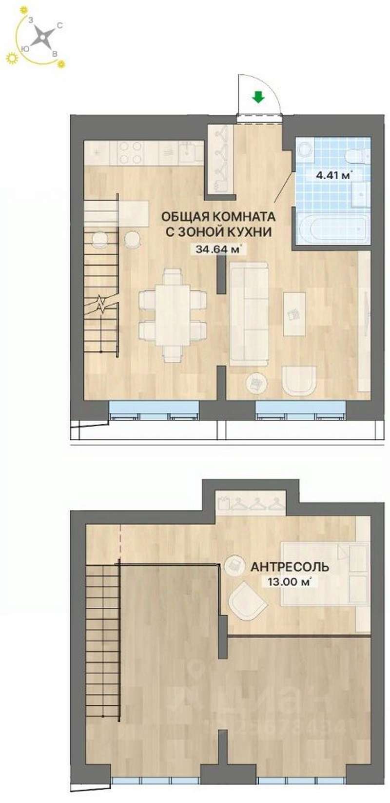 Квартира-студия 52 м² в 7 очереди в ЖК Северное сияние в Екатеринбурге -  Купить по цене от застройщика