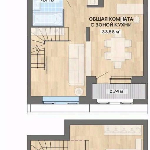 7 очередь | 2 дома - Планировка двухкомнатной квартиры в ЖК Северное сияние в Екатеринбурге
