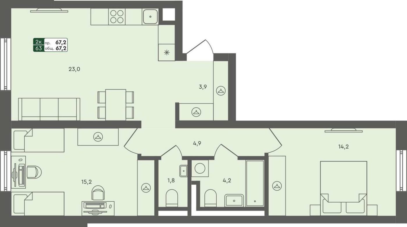 Квартира-студия 29,2 м² в ЖК Трилогия в Екатеринбурге - Купить по цене от  застройщика