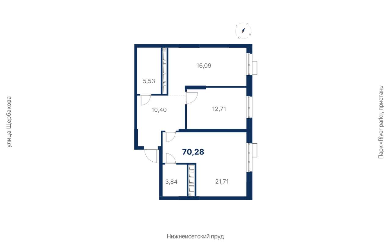 Квартира-студия 28,56 м² в ЖК Трилогия в Екатеринбурге - Купить по цене от  застройщика