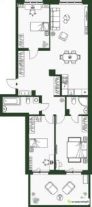 Дом 4 (по ГП)| Секции 10-12; 16 - Планировка трехкомнатной квартиры (и больше) в ЖК Парковый квартал 2.0 в Екатеринбурге